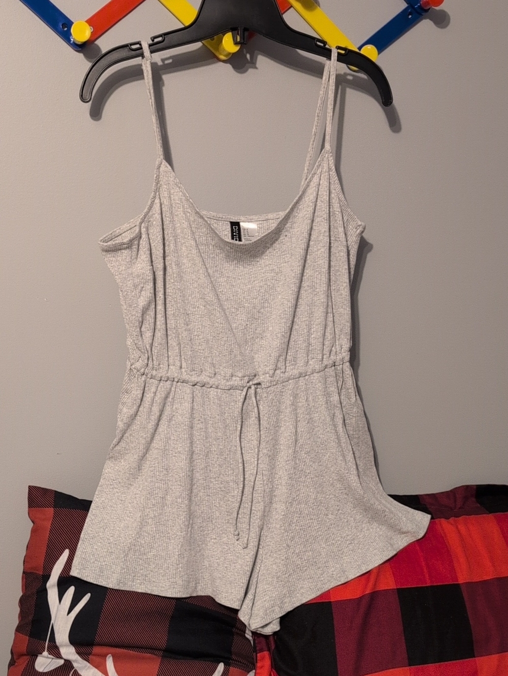 H&M Light Gray Ribbed Tank Romper